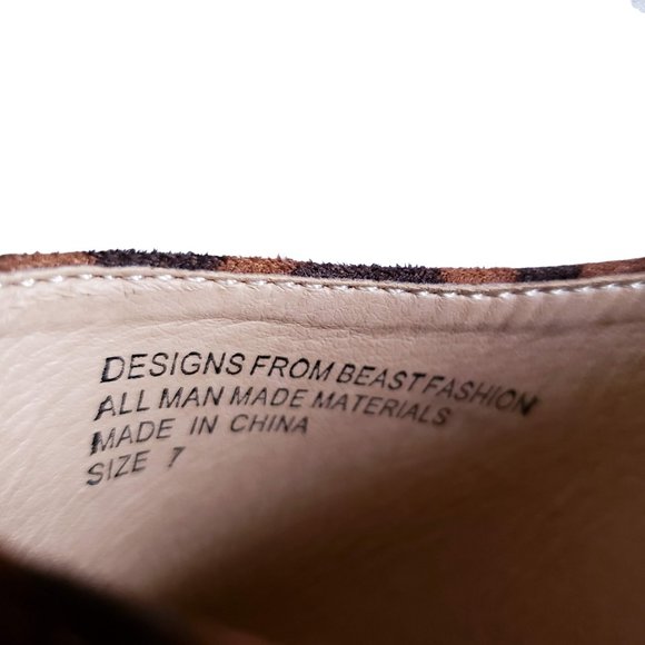 NWOT Beast Fashion Leopard Suede Pointed Open Back Boot 7 - Picture 4 of 6